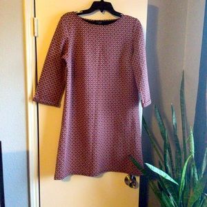 Pink and Grey Patterned Casual Dress